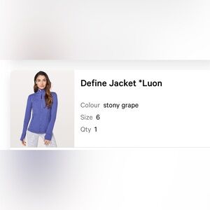 Lululemon define jacket purple